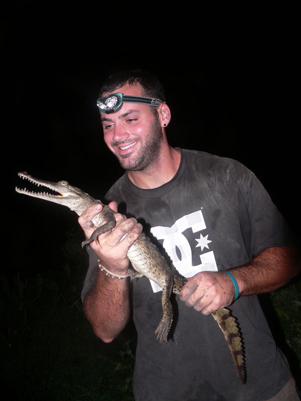 Mike easter with a croc