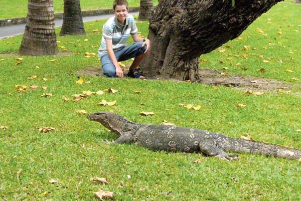 Asian water monitor in Lumphini Park, Bangkok Thailand